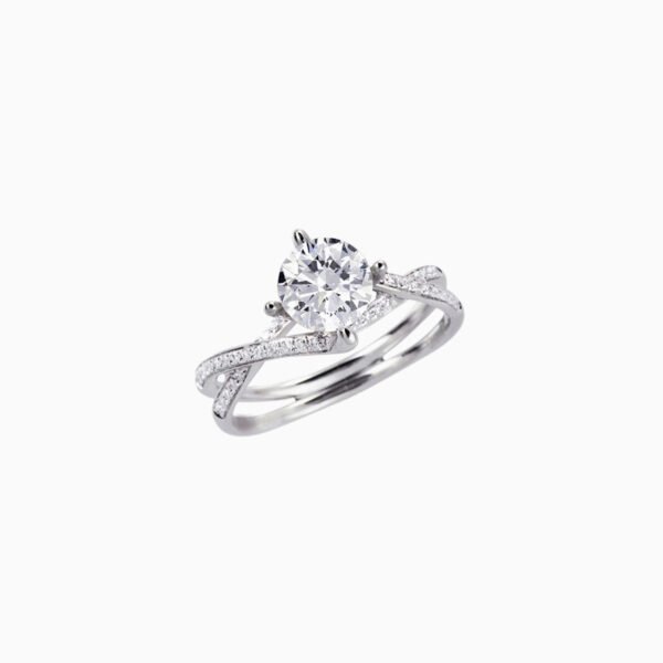 Solitaire diamond bridal ring